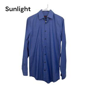 J. Ferrar Slim Fit Blue Long Sleeve Button-Up Shirt SZ Small Sleeve 100% Cotton